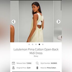 Lululemon Pima Cotton Open Back Dress
